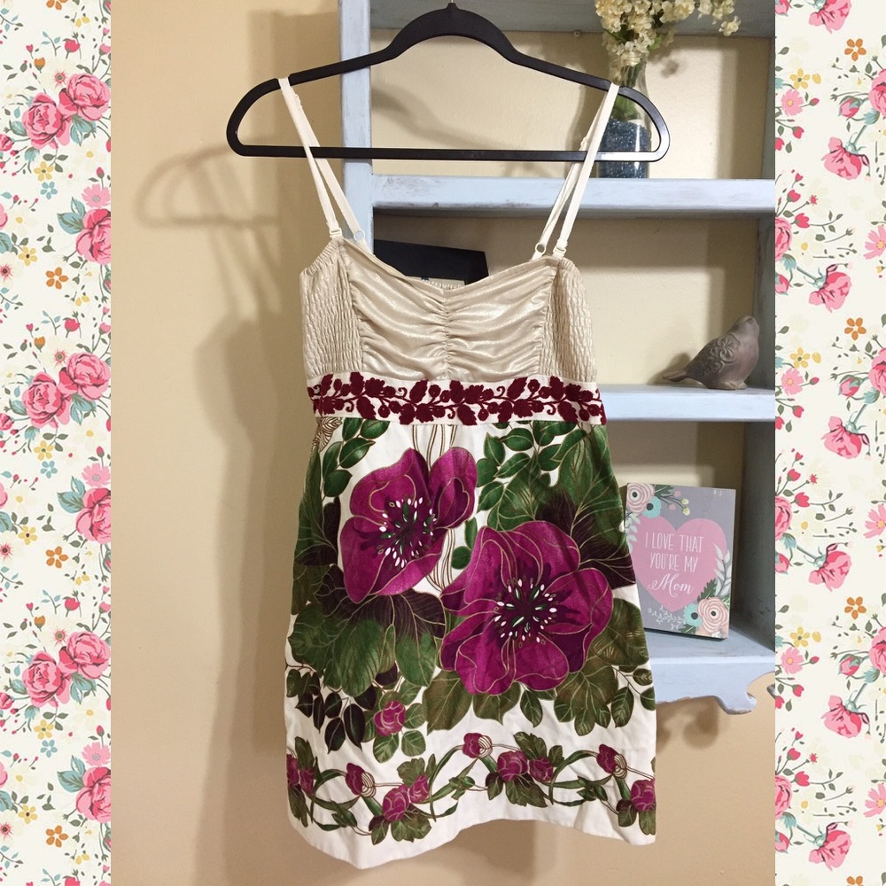 Free People Burgundy Floral Dress